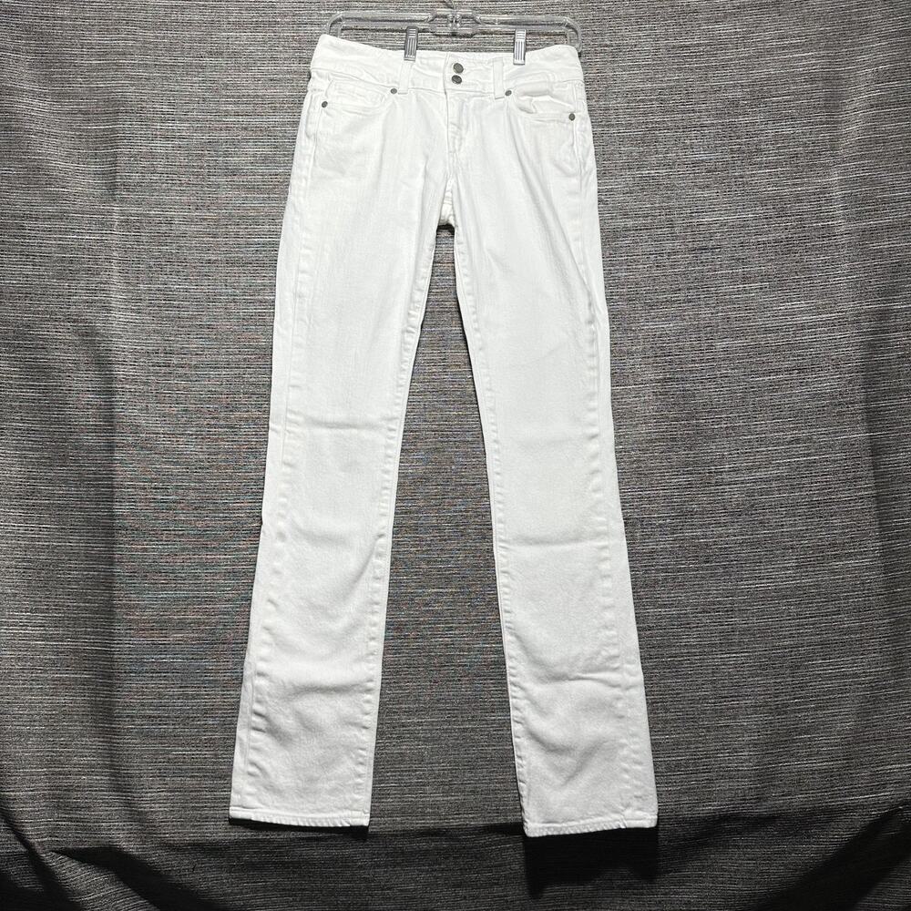 Paige Jeans Women's Size 27 White Hidden Hills Straight Denim Stretch